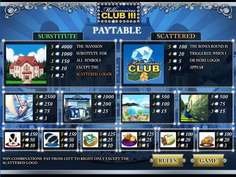 Millionares Club III Free Casino Slot  with, delSecond Screen Game