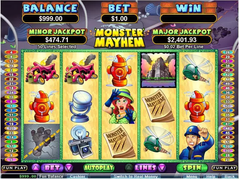 Monster Mayhem Free Casino Slot  with, delFree Spins