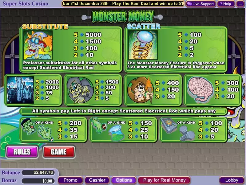 Monster Money Free Casino Slot  with, delSecond Screen Game