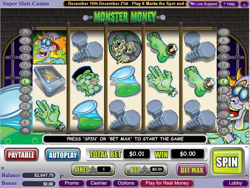 Monster Money Free Casino Slot  with, delSecond Screen Game