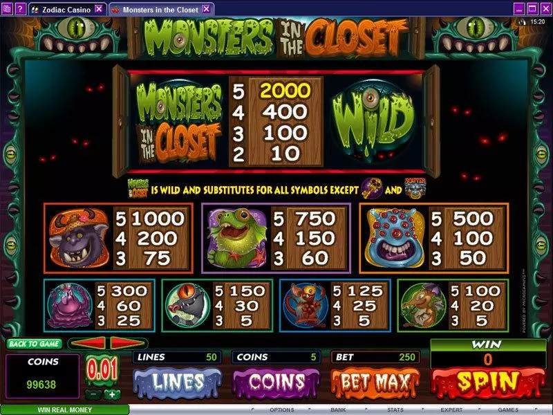 Monsters in the Closet Free Casino Slot  with, delFree Spins