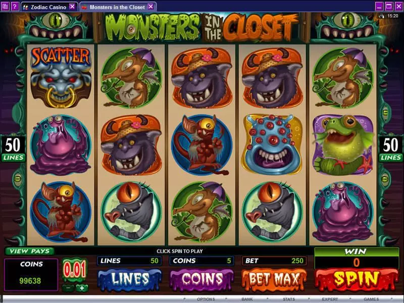 Monsters in the Closet Free Casino Slot  with, delFree Spins