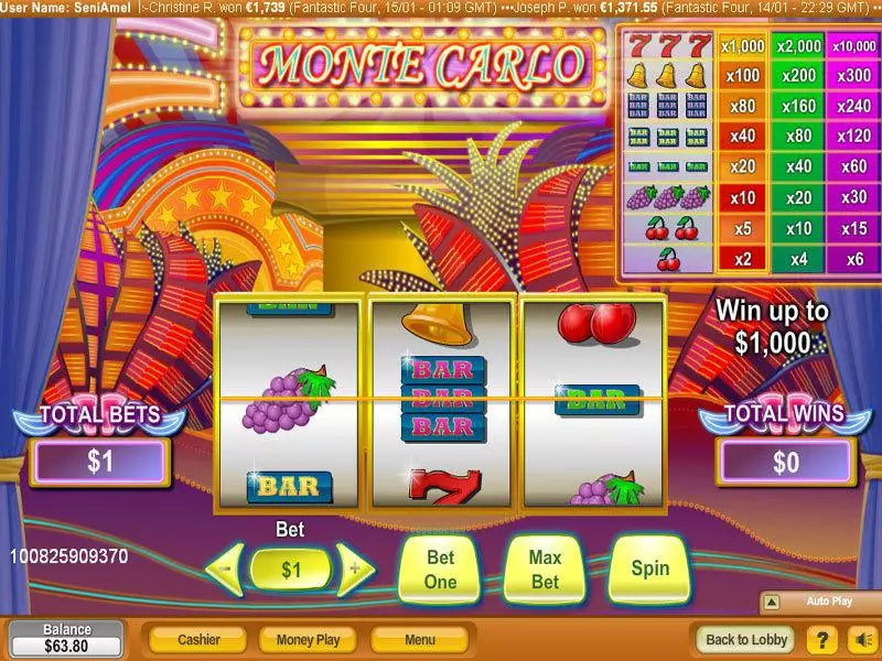 Monte Carlo Free Casino Slot 
