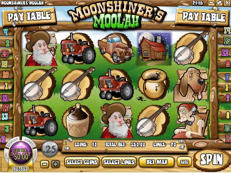 Moonshiners Moolah Free Casino Slot  with, delSecond Screen Game