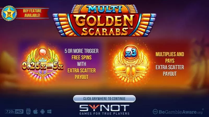 Multi Golden Scarab Free Casino Slot  with, delFree Spins