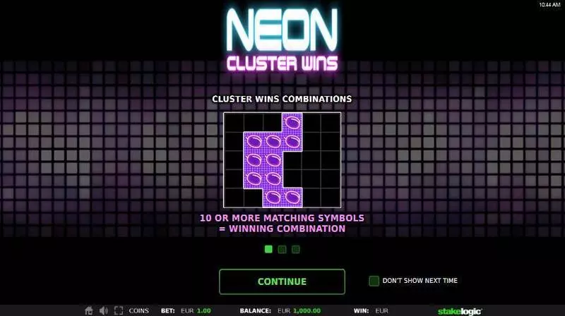 Neon Cluster Wins Free Casino Slot  with, delFree Spins