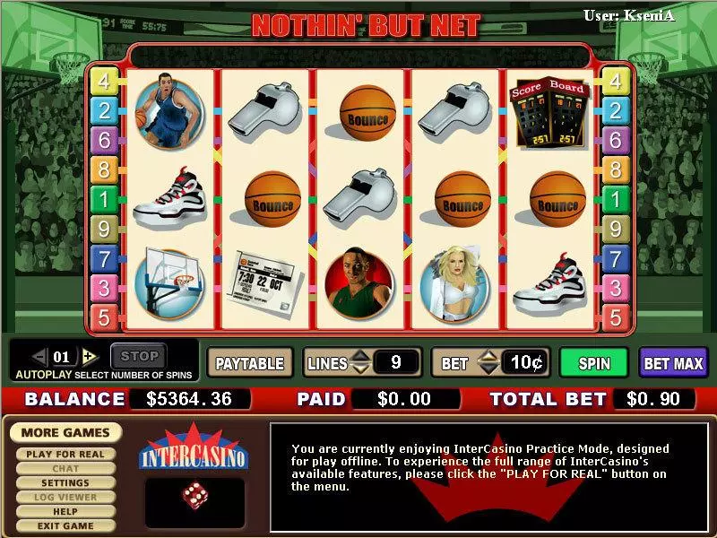 Nothin' But Net Free Casino Slot  with, delFree Spins