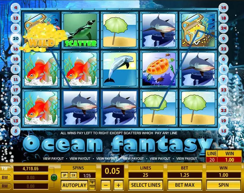 Ocean Fantasy Free Casino Slot  with, delFree Spins