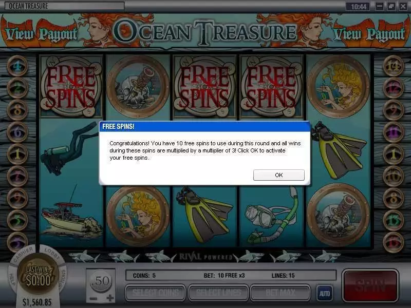 Ocean Treasure Free Casino Slot  with, delFree Spins