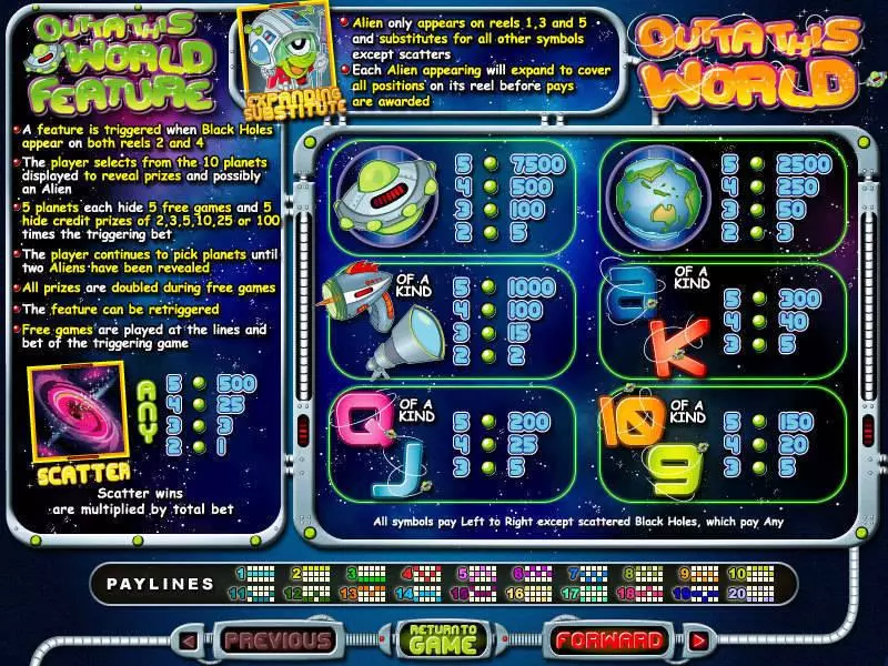 Outta This World Free Casino Slot  with, delFree Spins