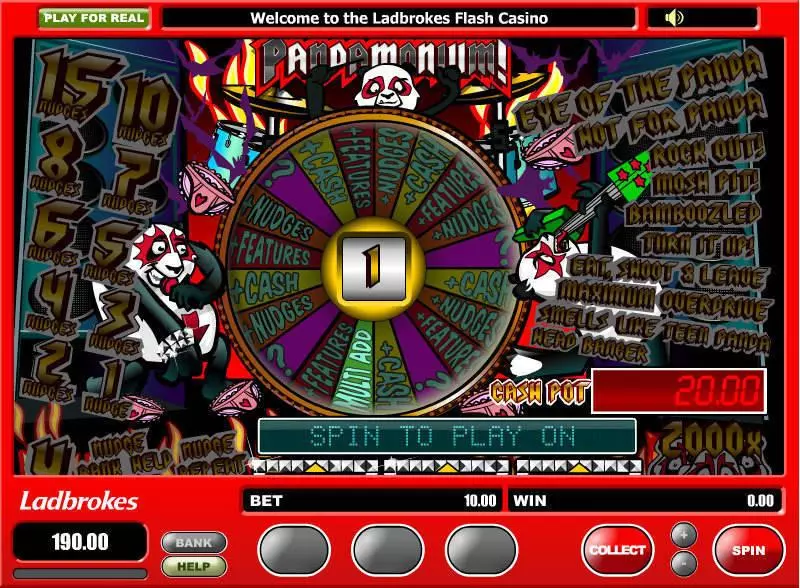 Pandamonium Free Casino Slot  with, delSecond Screen Game
