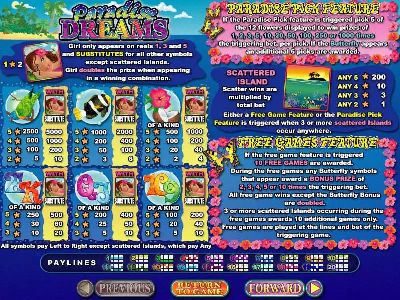 Paradise Dreams Free Casino Slot  with, delFree Spins