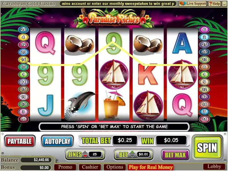 Paradise Riches Free Casino Slot  with, delFree Spins