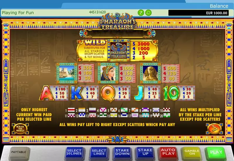 Pharaohs Treasure Free Casino Slot  with, delFree Spins
