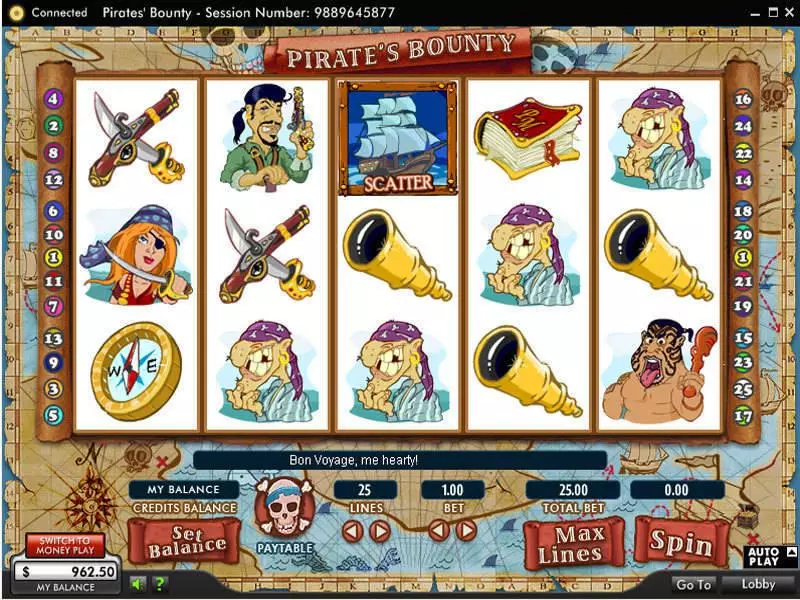 Pirate's Bounty Free Casino Slot  with, delSecond Screen Game