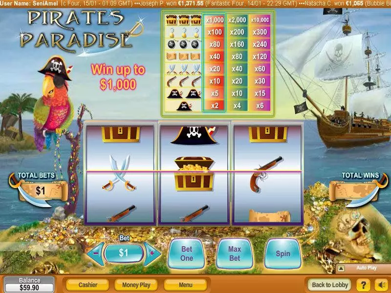 Pirates Paradise Free Casino Slot 