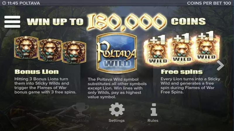 Poltava Flames of War  Free Casino Slot  with, delWild Reels