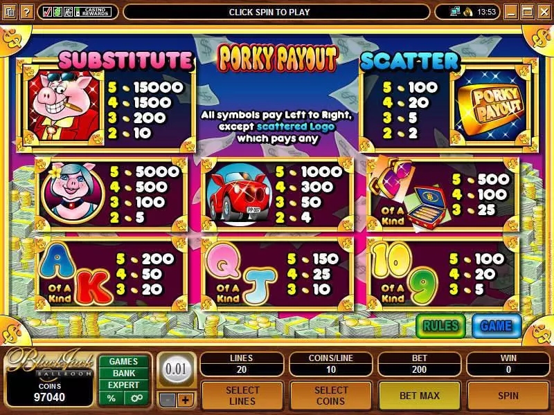Porky Payout Free Casino Slot  with, delSecond Screen Game