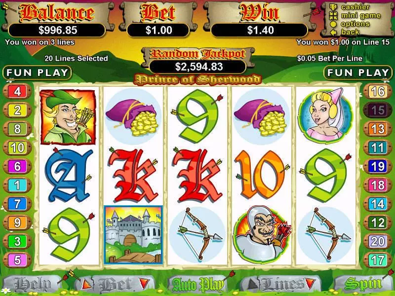 Prince of Sherwood Free Casino Slot  with, delFree Spins