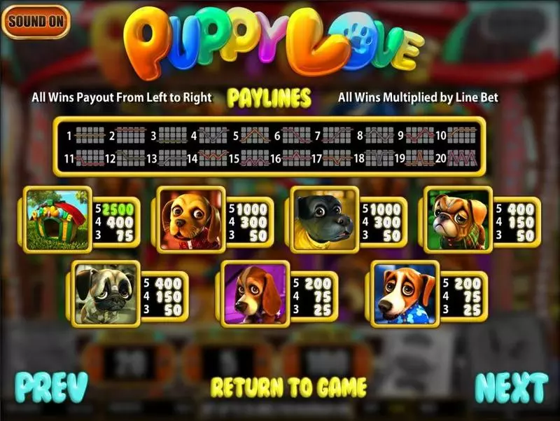 Puppy Love Free Casino Slot  with, delSecond Screen Game