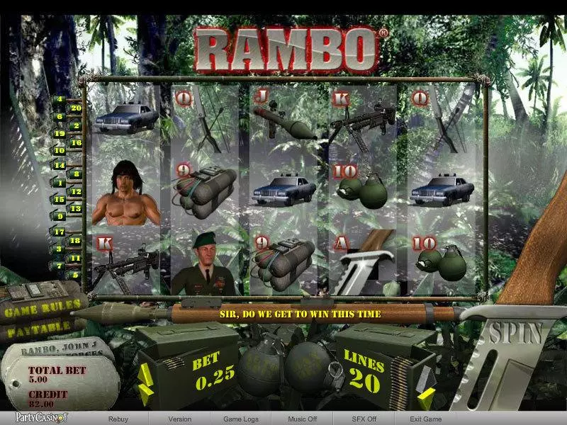 Rambo Free Casino Slot  with, delSecond Screen Game