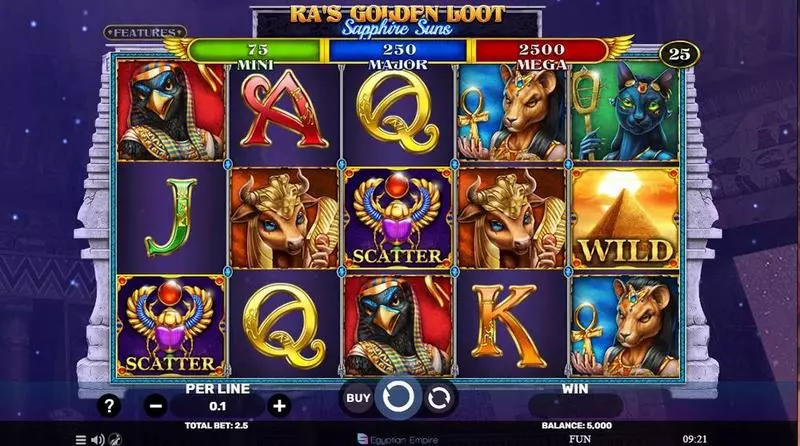 Ra’s Golden Loot – Sapphire Suns Free Casino Slot  with, delHold and Win