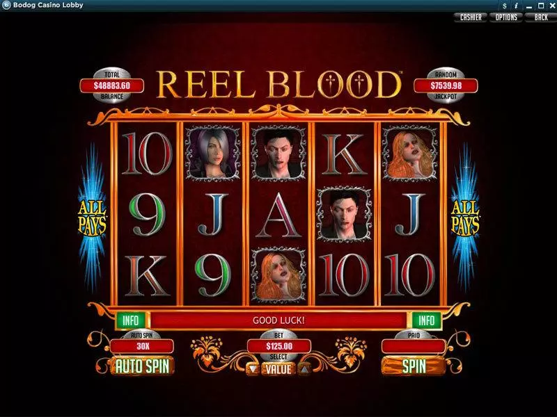 Reel Blood Free Casino Slot  with, delSecond Screen Game