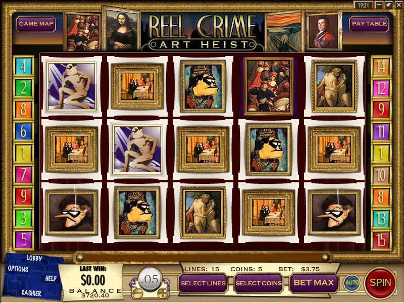 Reel Crime 2 Art Heist Free Casino Slot  with, delSecond Screen Game