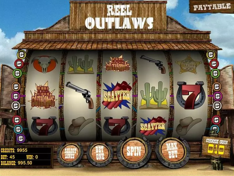Reel Outlaws Free Casino Slot  with, delSecond Screen Game
