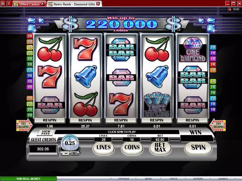 Retro Reels - Diamond Glitz Free Casino Slot  with, delFree Spins