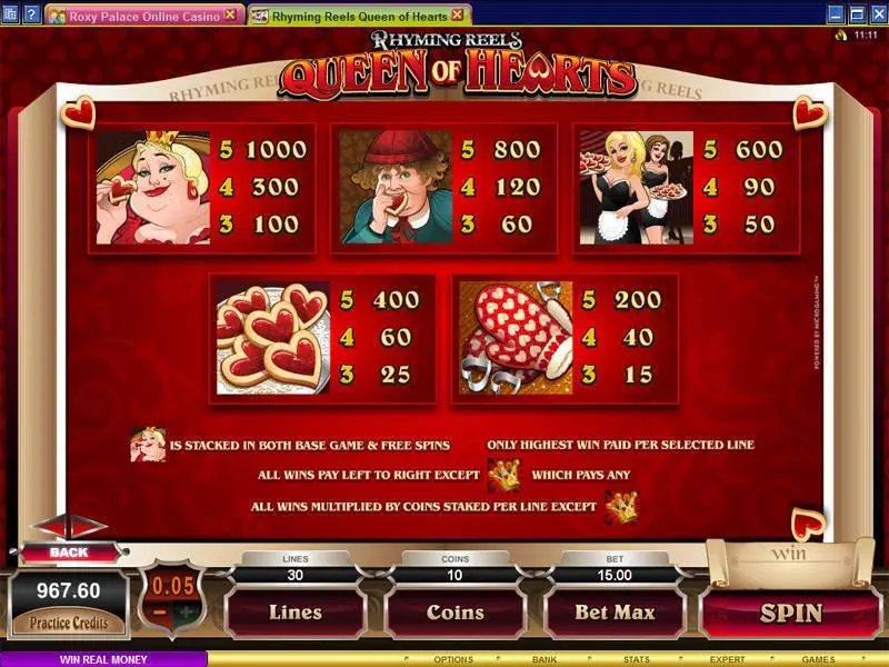 Rhyming Reels - Queen of Hearts Free Casino Slot  with, delFree Spins