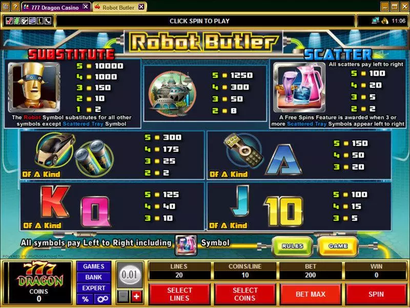 Robot Butler Free Casino Slot  with, delFree Spins