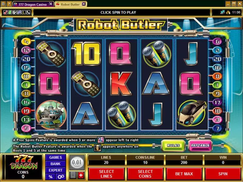 Robot Butler Free Casino Slot  with, delFree Spins
