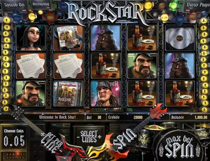 Rock Star Free Casino Slot  with, delSecond Screen Game