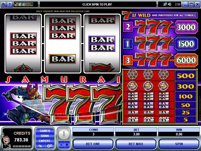 Samurai 7's Free Casino Slot 