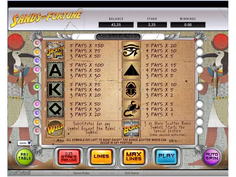 Sands of Fortune Free Casino Slot  with, delSecond Screen Game