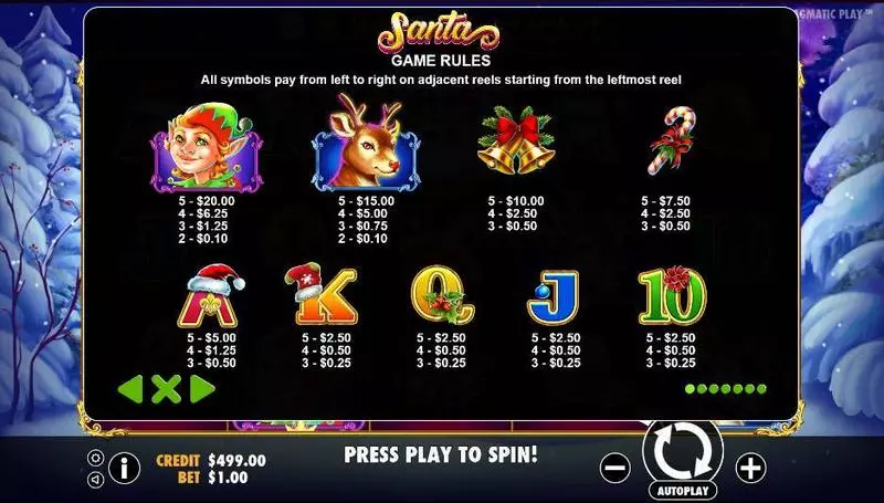 Santa Free Casino Slot  with, delPick a Box