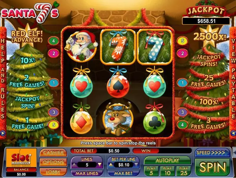 Santa 7's Free Casino Slot  with, delFree Spins