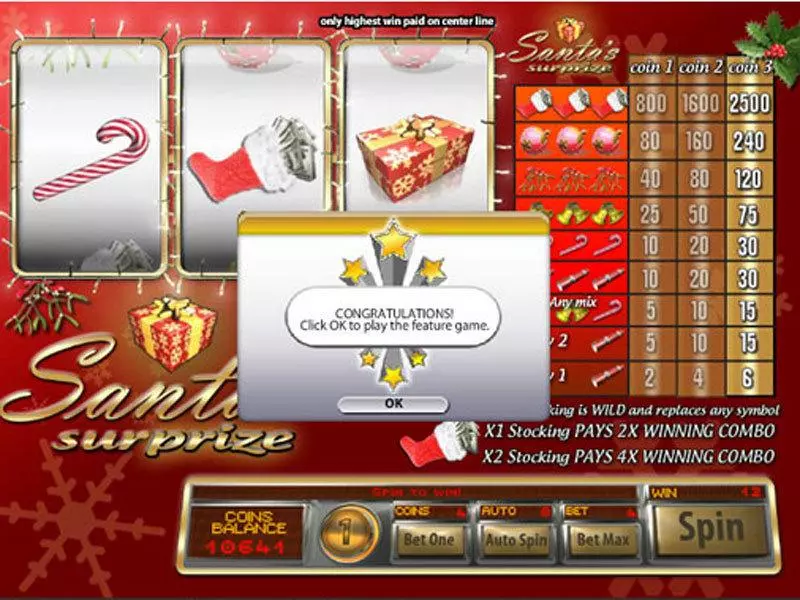 Santa's Surprise Free Casino Slot  with, delSecond Screen Game