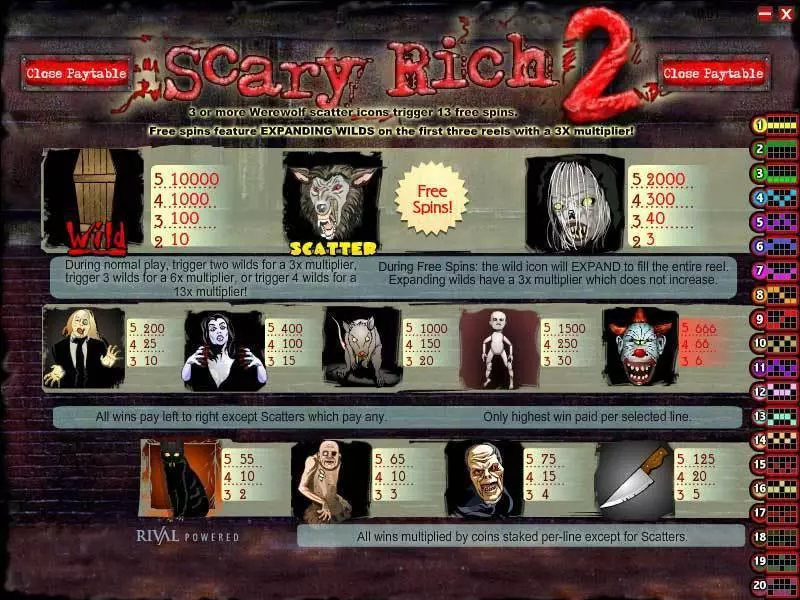 Scary Rich 2 Free Casino Slot  with, delFree Spins