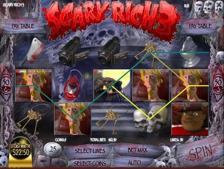 Scary Rich 3 Free Casino Slot  with, delFree Spins