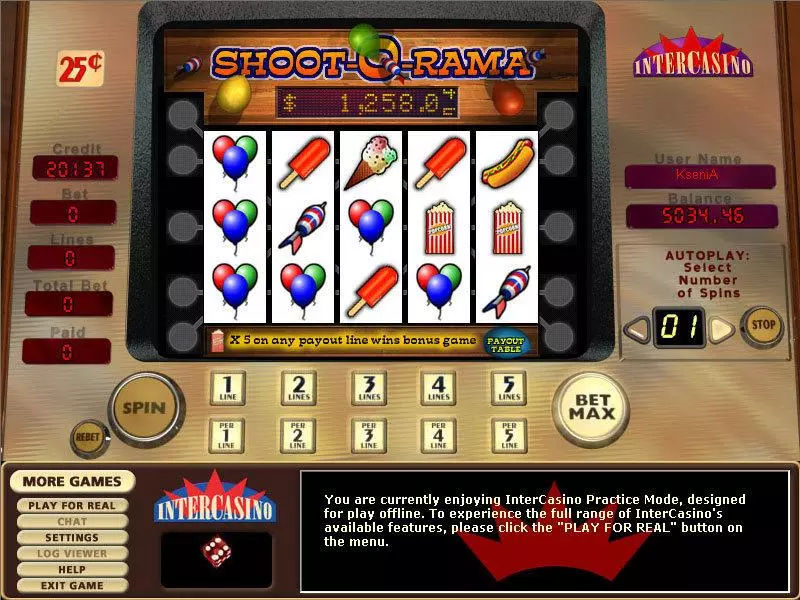 Shoot-O-Rama Free Casino Slot  with, delSecond Screen Game