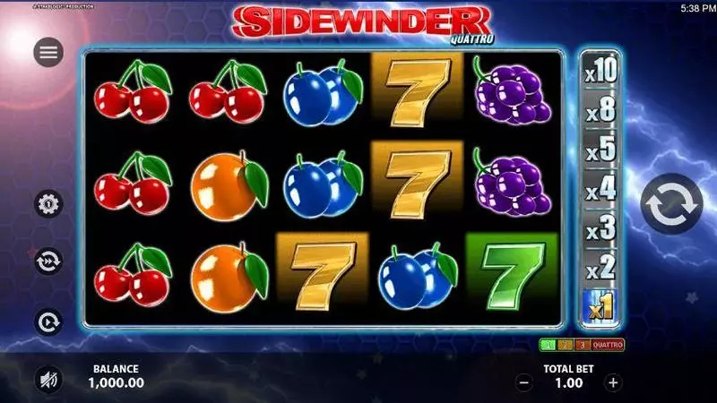 Sidewinder Quattro Free Casino Slot  with, delMultipliers