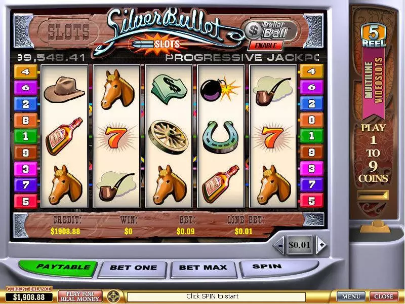Silver Bullet Free Casino Slot  with, delSecond Screen Game