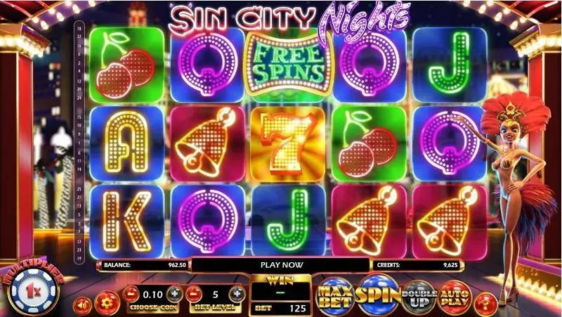 Sin City Nights Free Casino Slot  with, delFree Spins