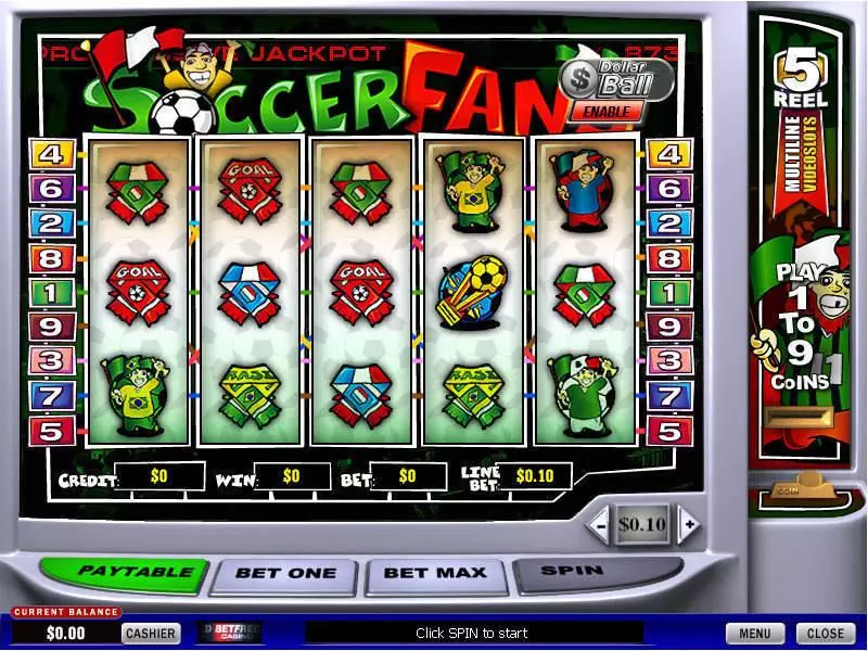 Soccer Fans Free Casino Slot  with, delSecond Screen Game