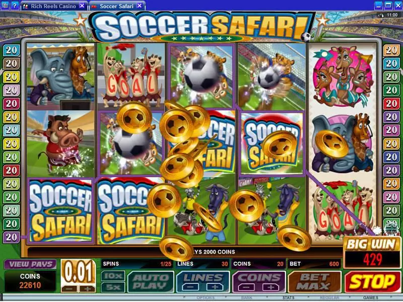 Soccer Safari Free Casino Slot  with, delFree Spins