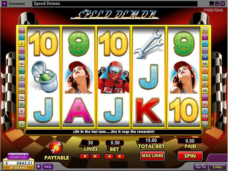 Speed Demon Free Casino Slot  with, delFree Spins