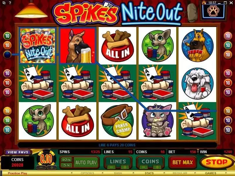 Spike's Nite Out Free Casino Slot  with, delSecond Screen Game