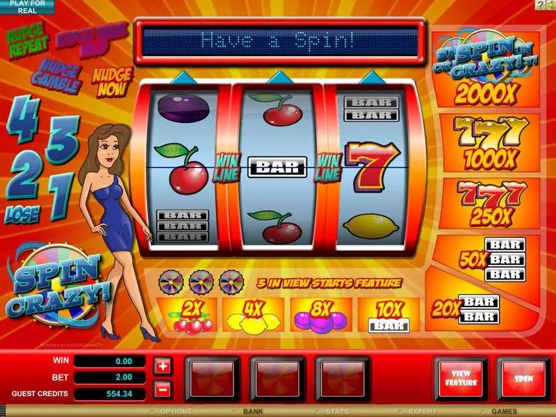 Spin Crazy Free Casino Slot  with, delSecond Screen Game